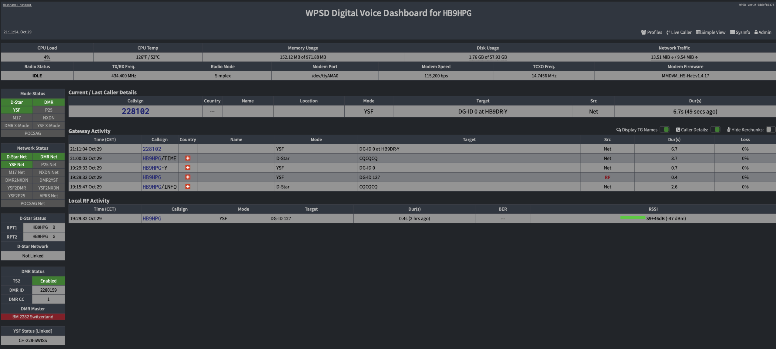 WPSD Hotspot Radioamateur