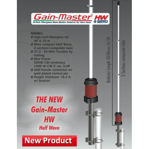 Antenne CB Sirio Gain-Master 27 MHz pour station de base communication urgence