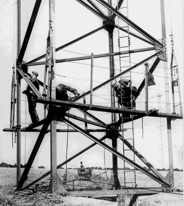 Peinture d'un mât Beam à Dorchester en 1938