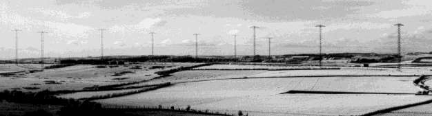 Vue de la station de Dorchester depuis Maiden Castle en 1935