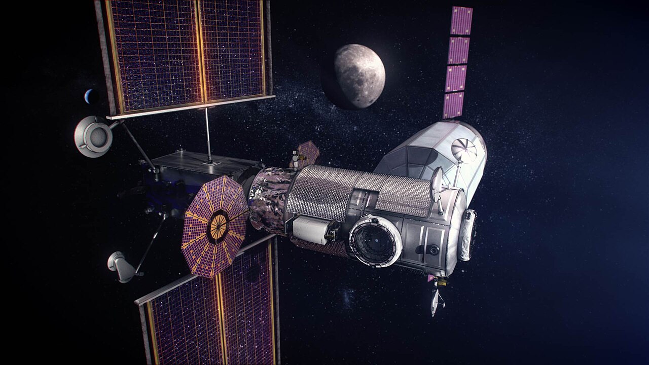 Vue d'artiste de la station Lunar Gateway en orbite autour de la Lune